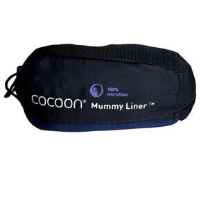 Cocoon 100% Microfiber Mummy Liner Blue with Bag Camping Hiking Lightweight